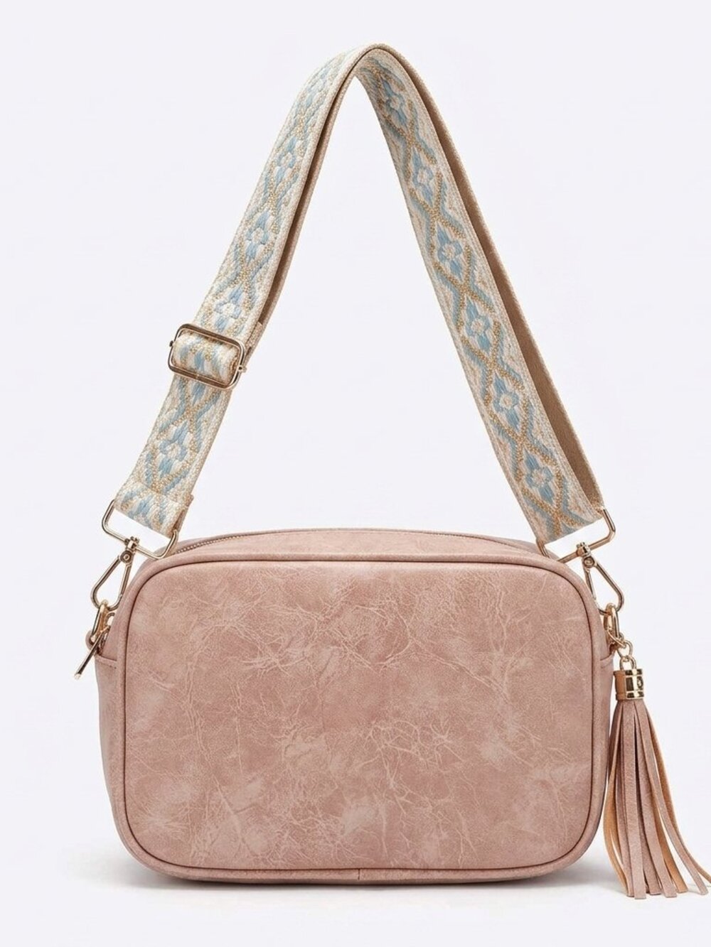 Chic + Sage Pink Crossbody w/ Boho Strap